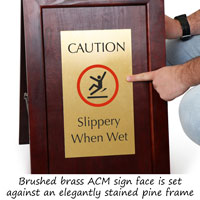 Caution slippery when wet with graphic